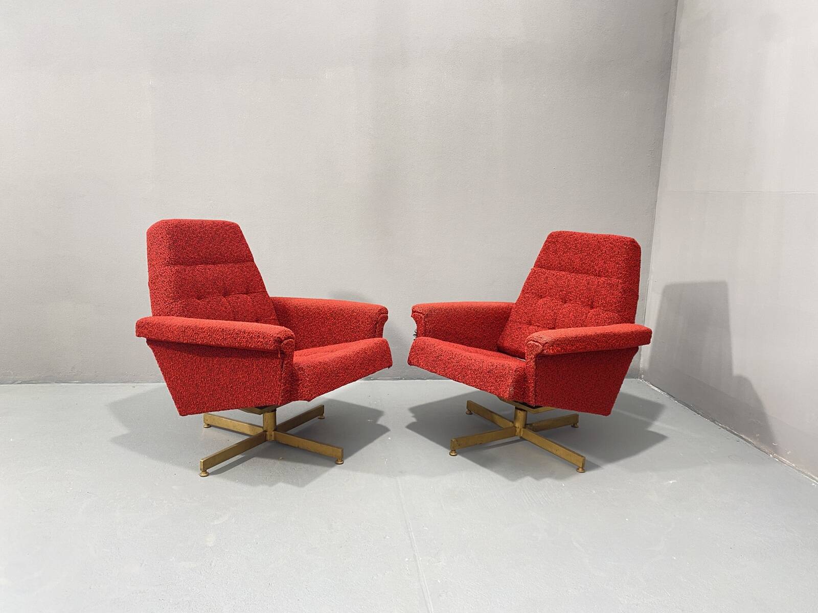 Pair of Vintage Swivel Armchairs from Up Zavody, 1970s