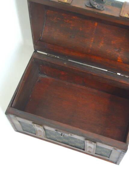 Monogrammed wooden chest