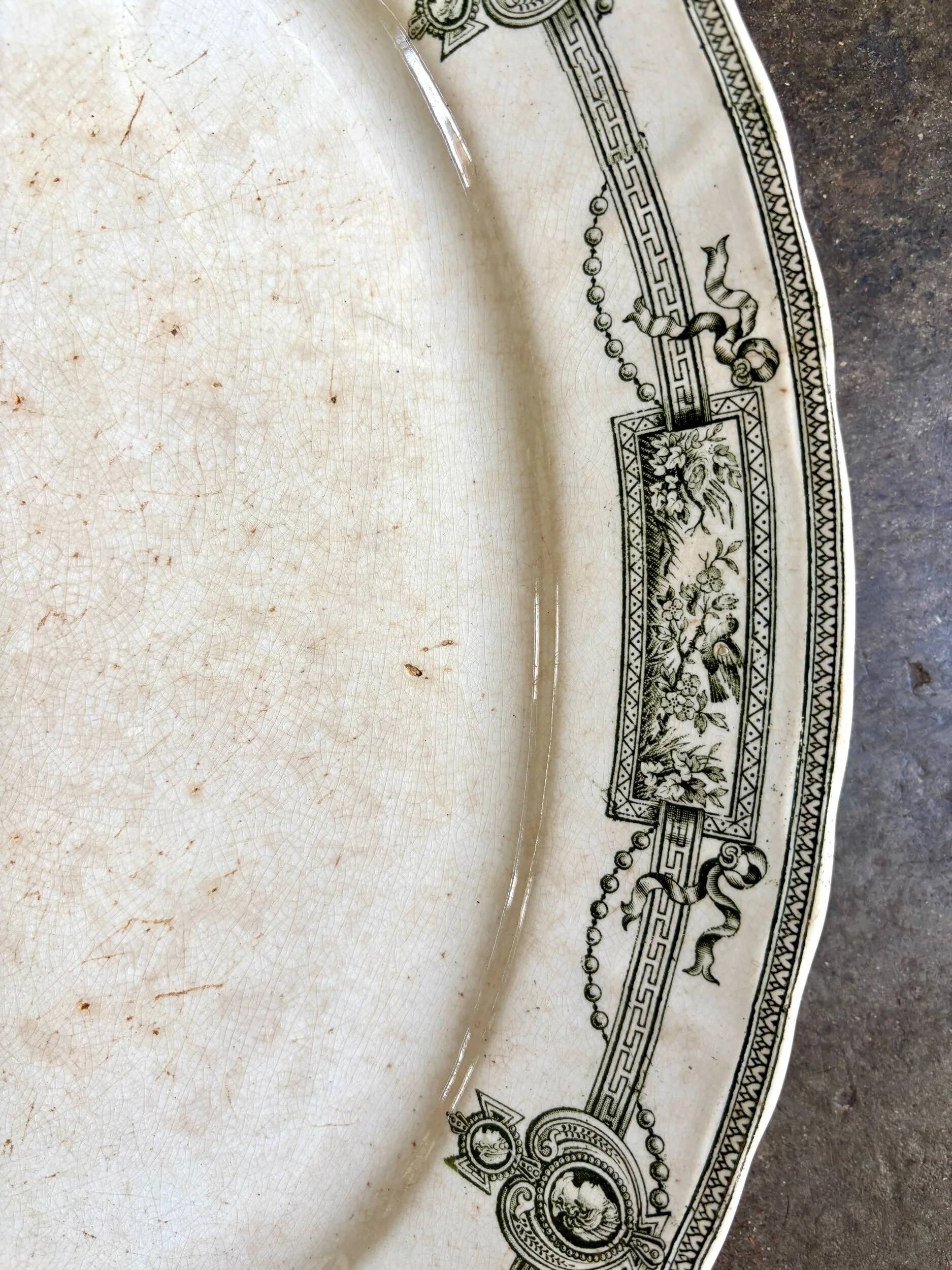 Oval ironstone dish from St Amand and Hamage, "Medallion" service