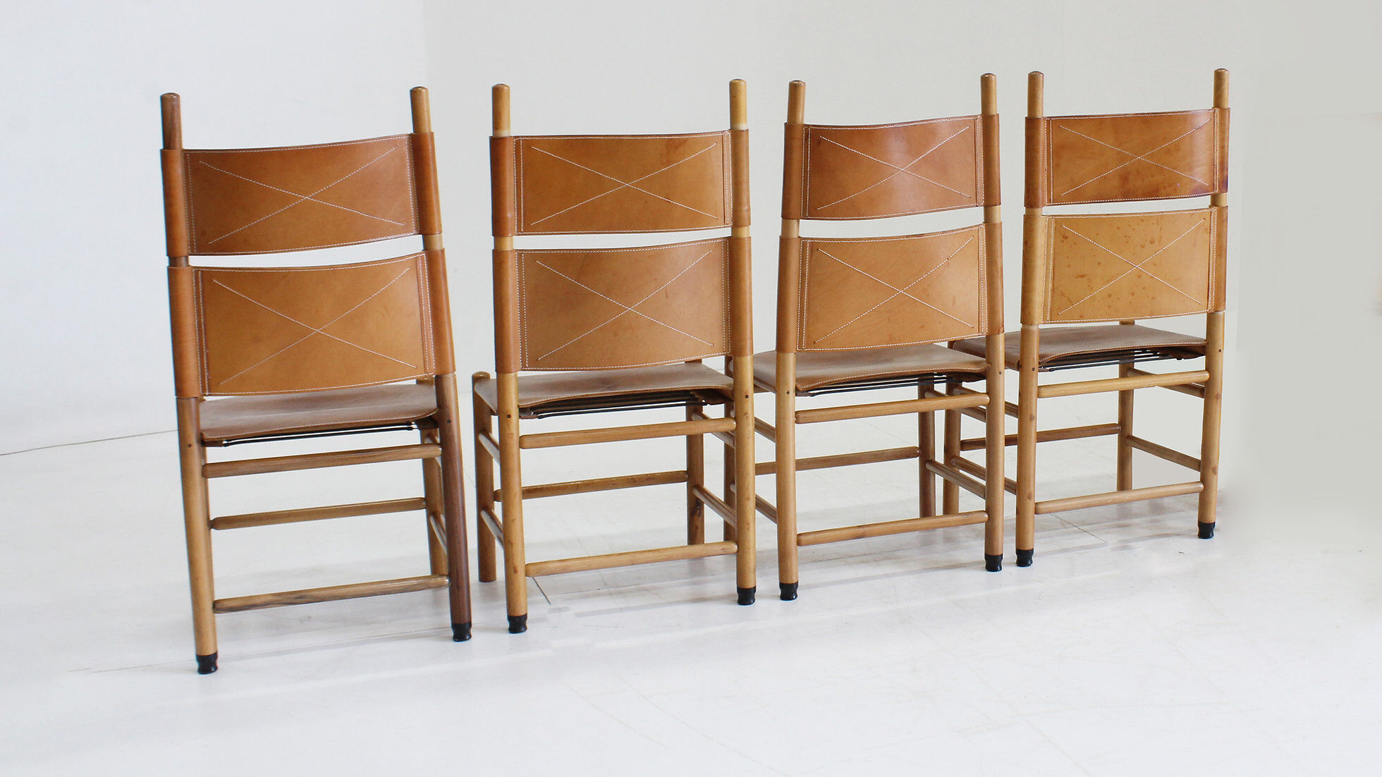 Vintage Kentucky dining chairs by Carlo Scarpa for Bernini, 1970s, set of 4
