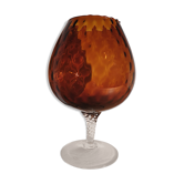 Amber glass ball cut. Italian. Empoli.  1950s
