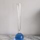 Vintage fine soliflore glass vase with blue ball in bubbled glass Murano at the base