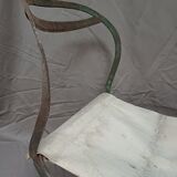 Old garden chair low folding metal fabrics 1900