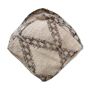 pouf berbere vintage écru tissé