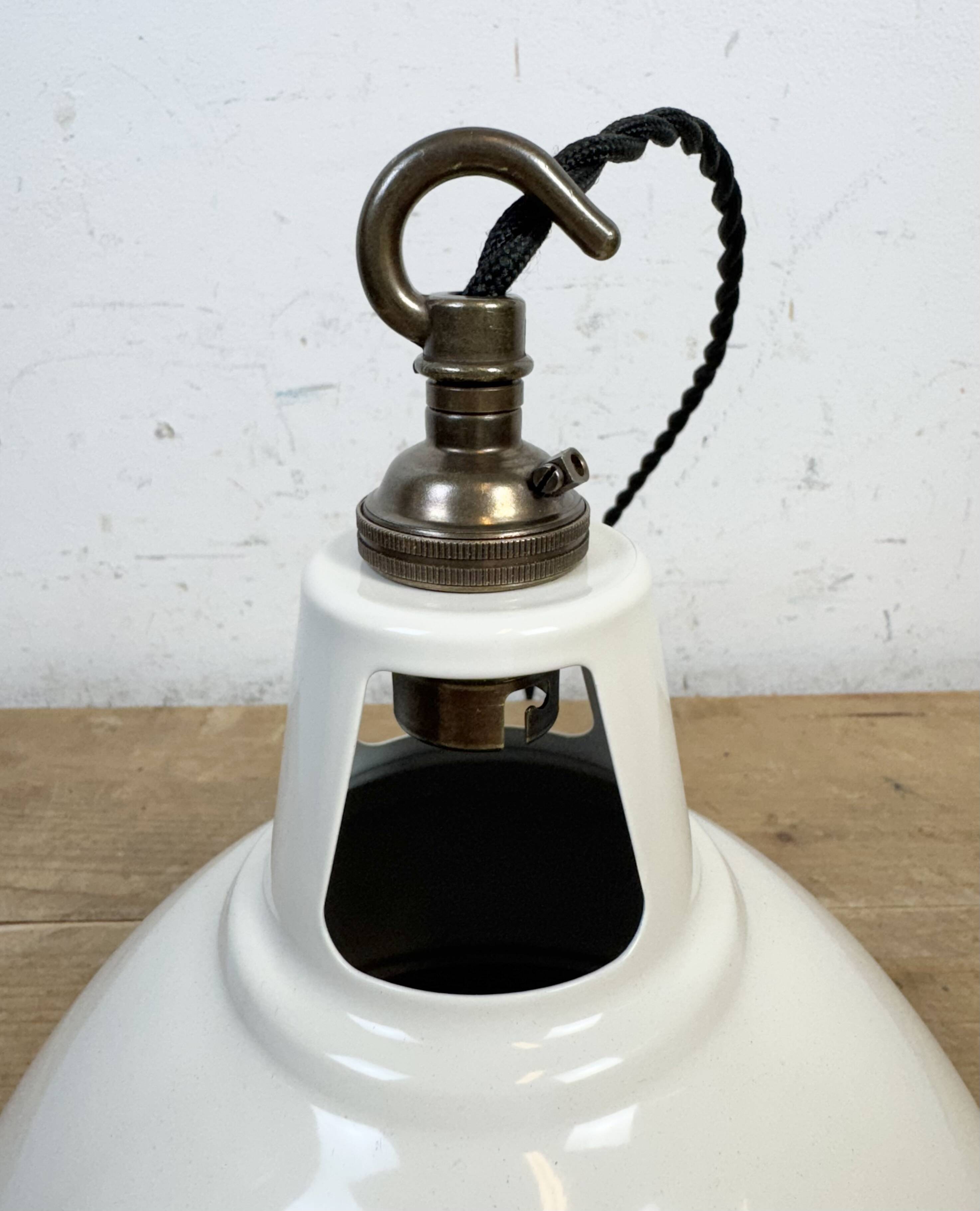 Vintage Industrial Beige Painted Pendant Lamp