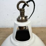 Vintage Industrial Beige Painted Pendant Lamp