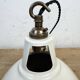Vintage Industrial Beige Painted Pendant Lamp