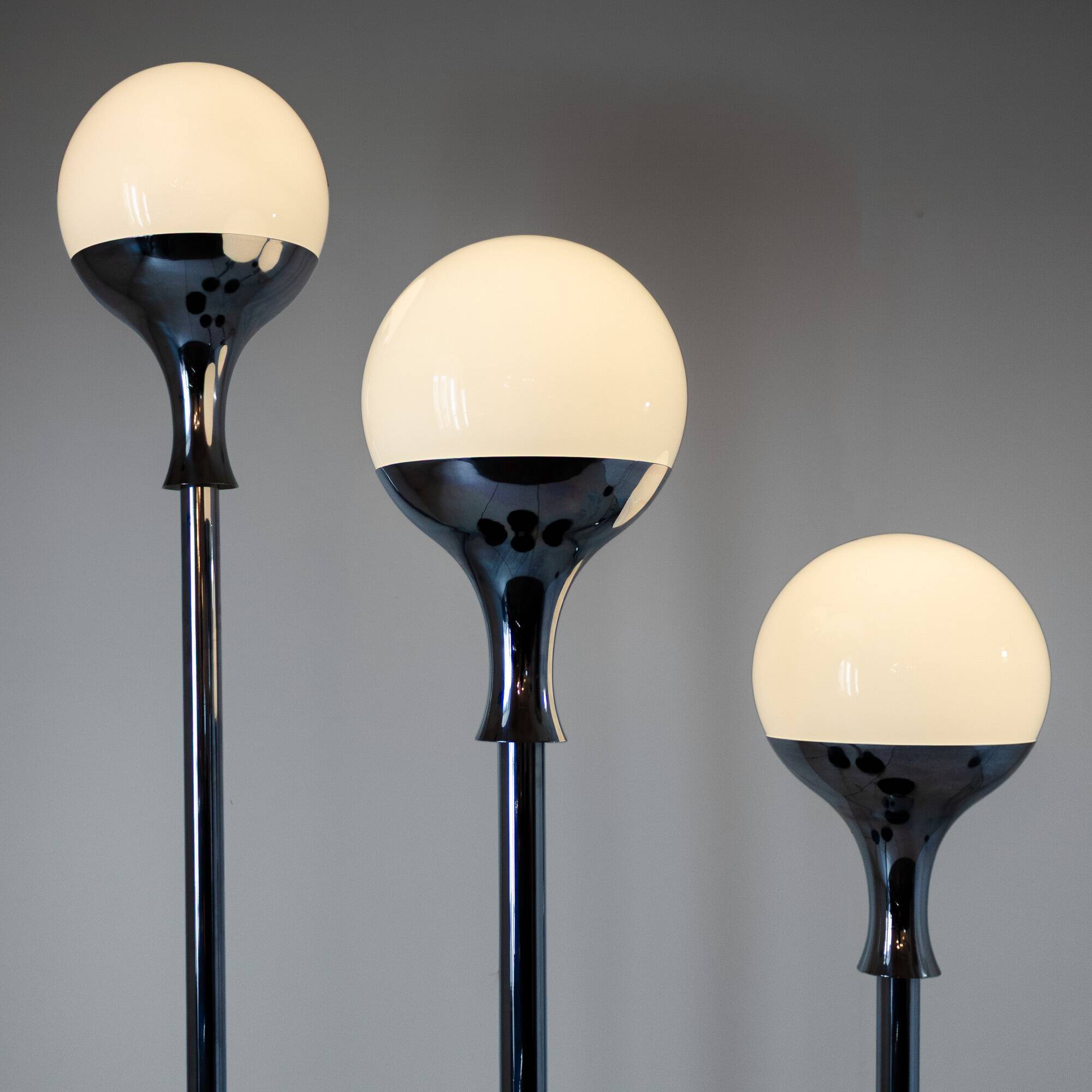 Set of Three Vintage Floor Lamps, Italian Design in the style of Artemide,