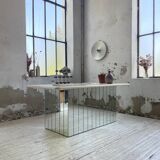 80s lacquered desk and mirror