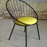 Set of 4 basket armchairs from the 1950s
