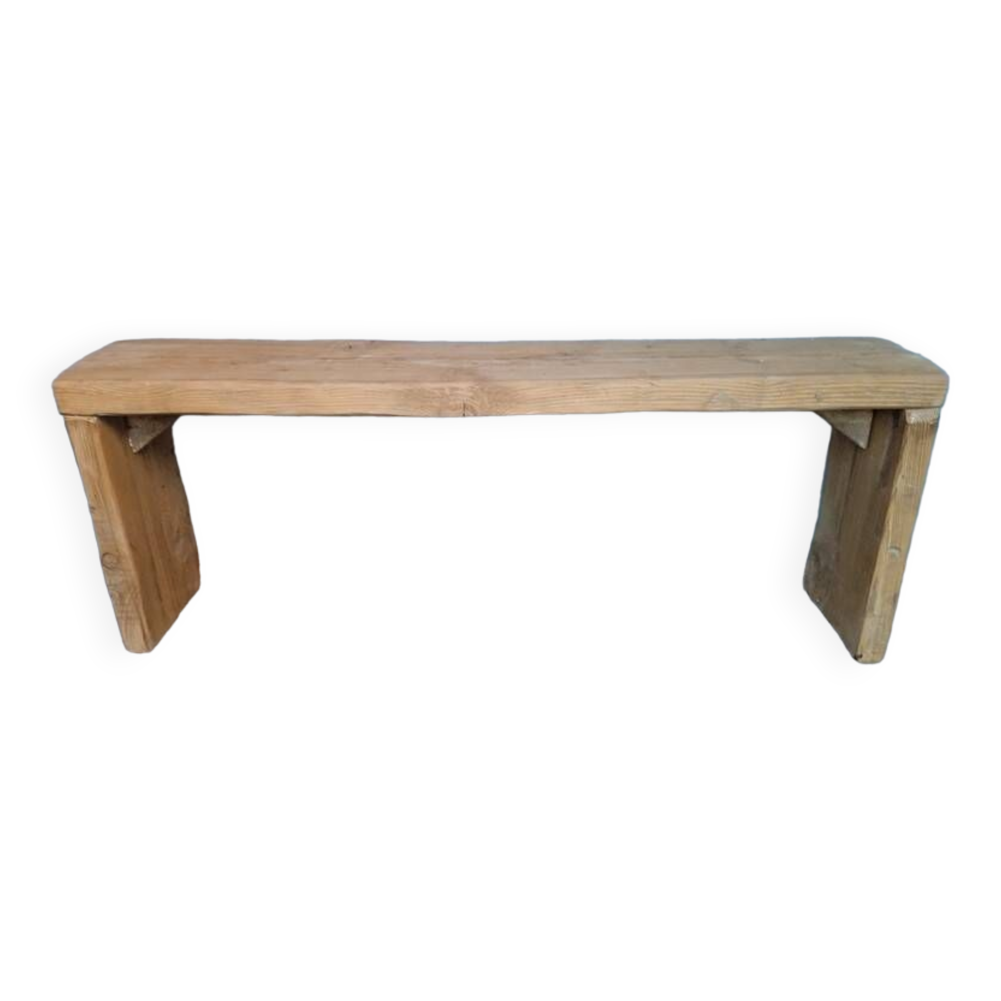 Bench 120 cm old solid wood with patina