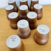 Stoneware cups – Armor stoneware set of 10 and an 11th French stoneware cup.