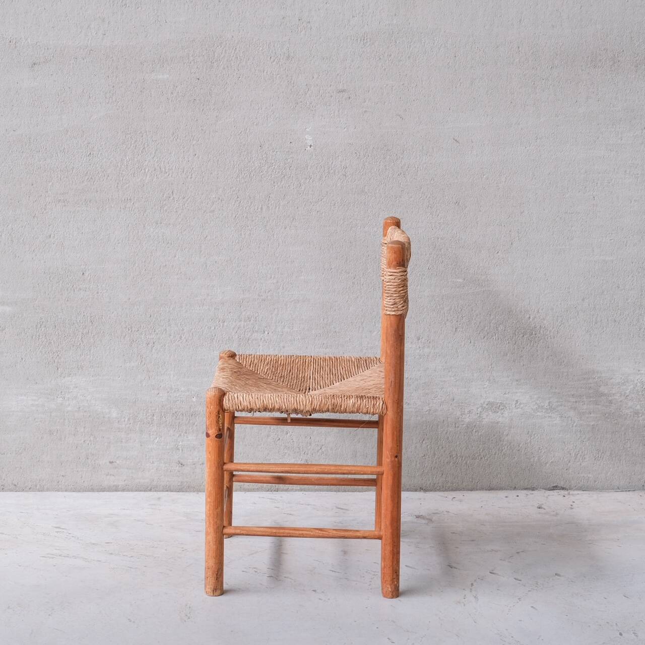 Single Mid-Century Rush Chair by Ate van Apeldoorn for Houtwerk Hattem