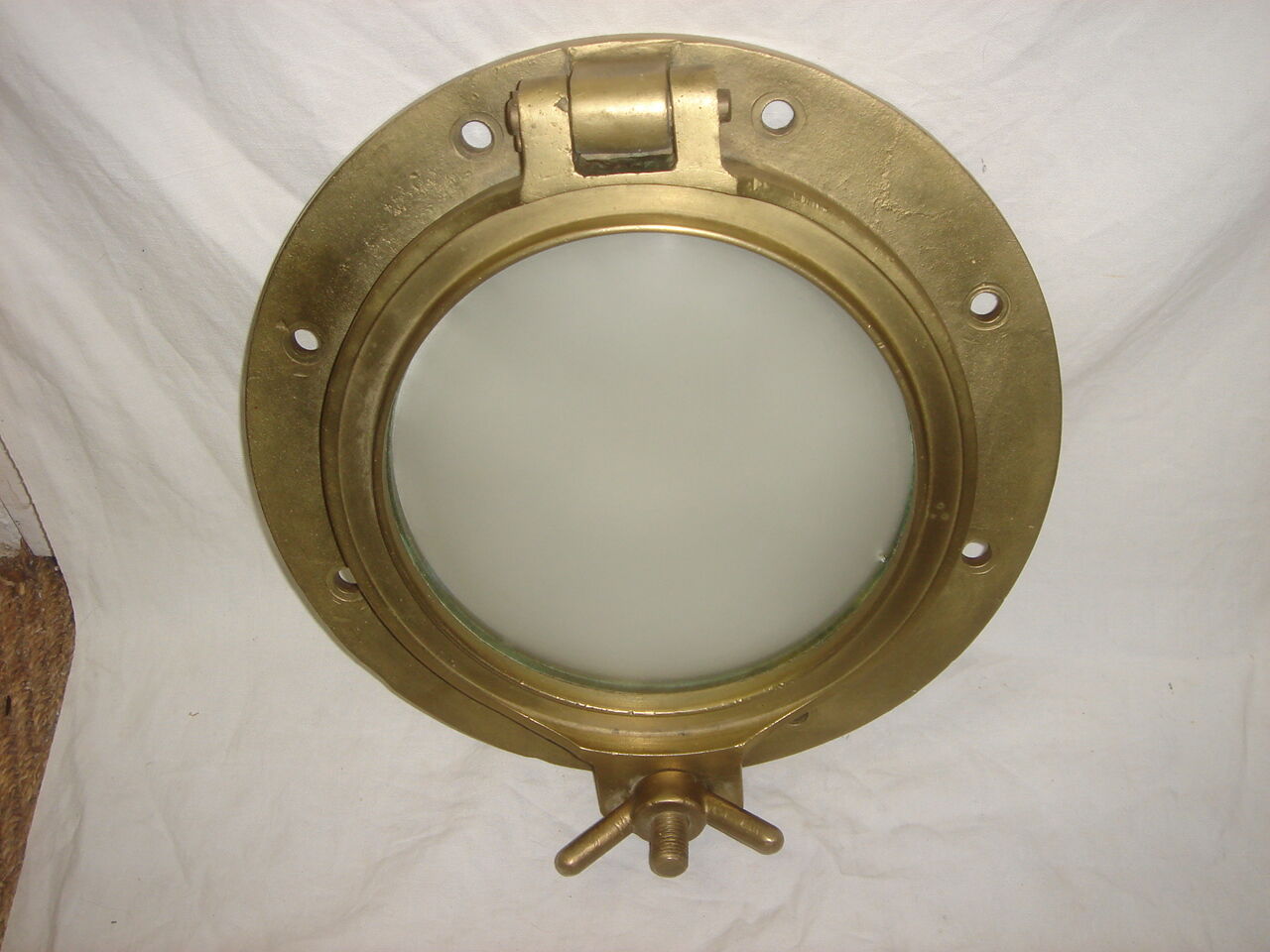 32X32cm brass boat window