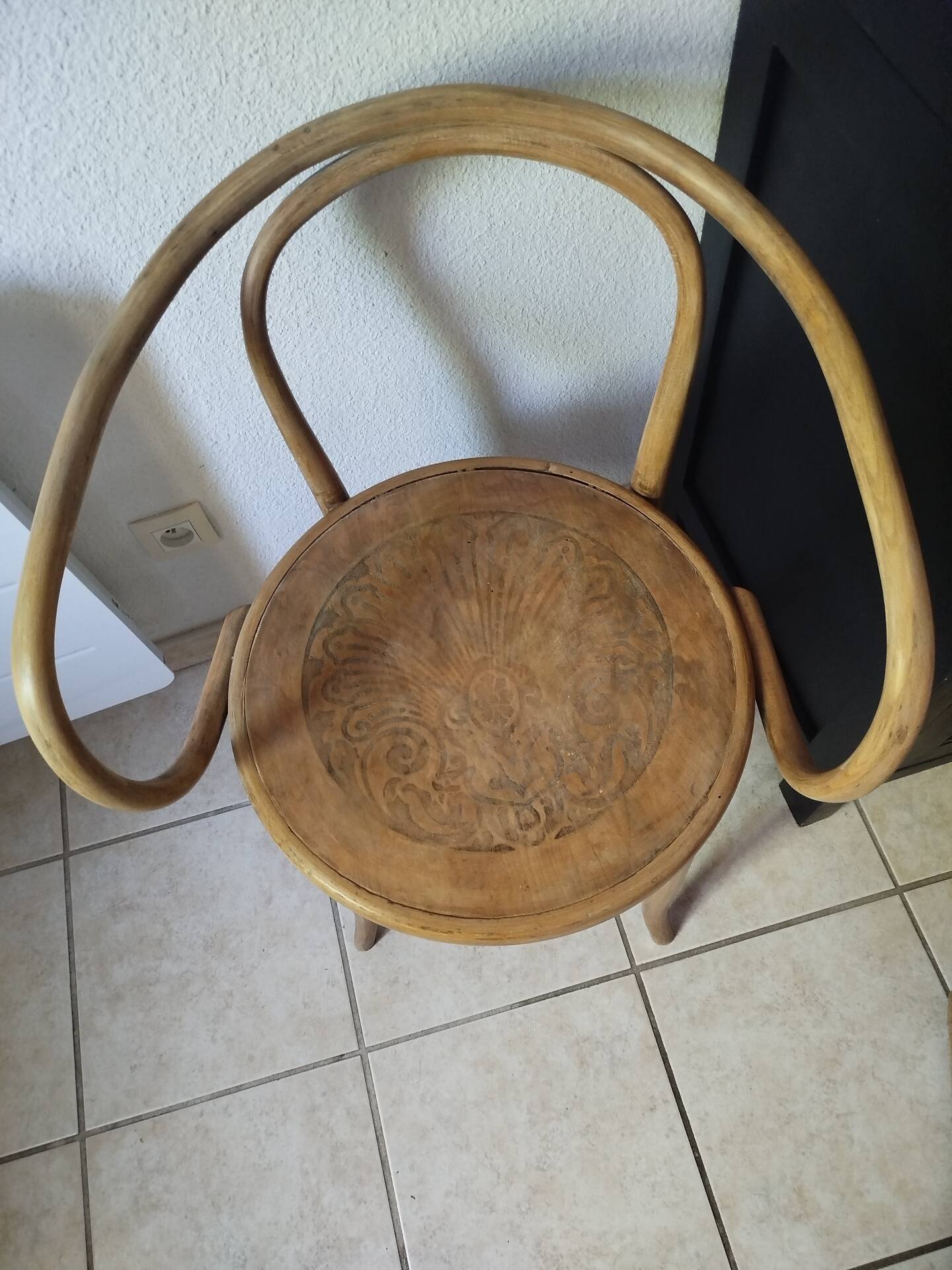 Antique Fischel armchair in bent wood