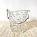 Vintage ice cube bucket with silver handle