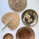 VINTAGE Wicker and Brass Wall COMPOSITION
