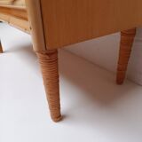 Bamboo and rattan wood chest of drawers from the 60s