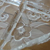Large dish has a thick glass compartment deco lacased