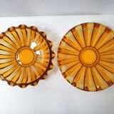 Set of 2 art deco crystal cups 1940