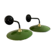 Pair of vintage wall lamps enamelled sheet metal