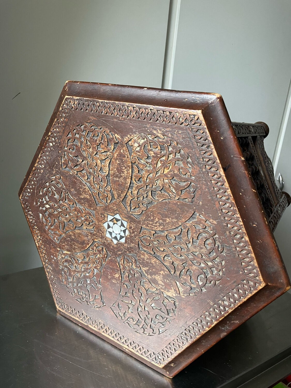 Antique Ottoman Turkish octagonal table