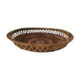 Wood and natural fiber basket