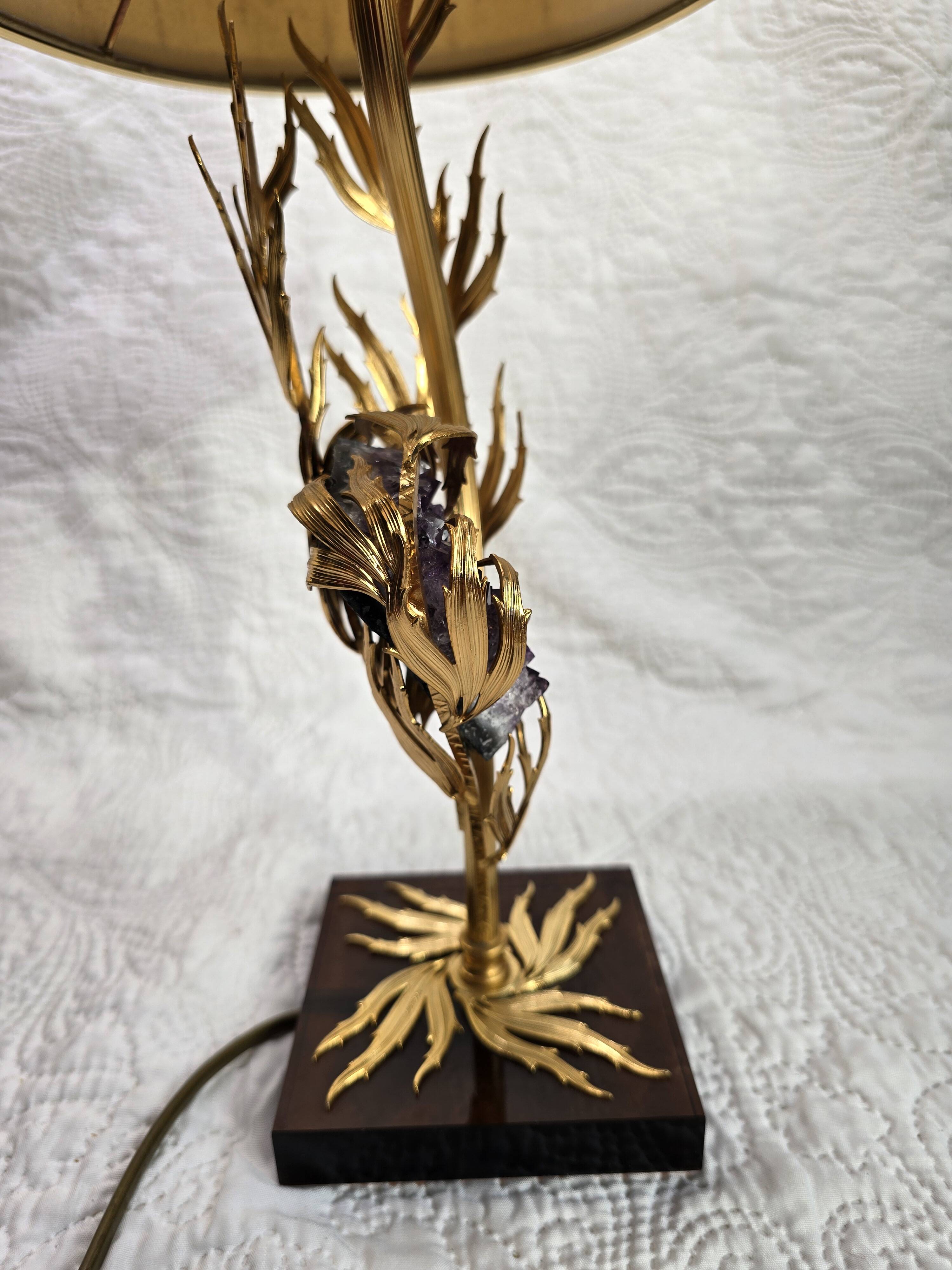Lamp with amethyst inlay "Lucifer" by Willi Daro