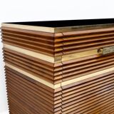 Mid-century Modern Italian Brass and Teak Sideboard, 1970s