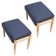 Pair of vintage navy blue wool stools from the mid-20th century, Edmund Homa, 1960s.