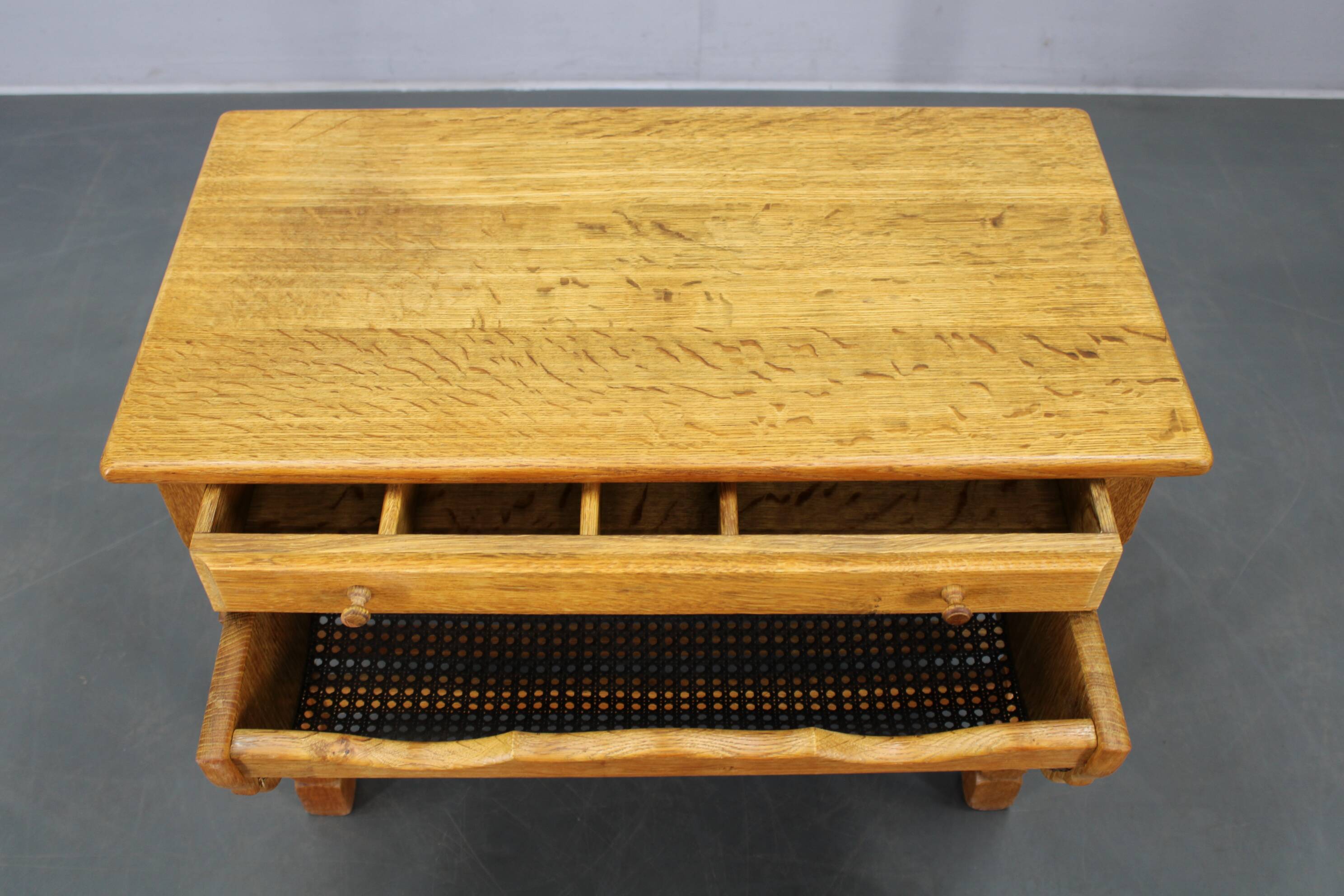 Danish mid-century oak sewing cabinet by Henning Kjaernulf