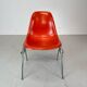 Vintage Eames Herman Miller DSS side chairs in coral orange