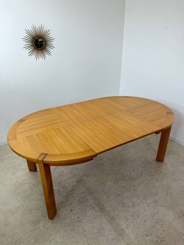 Ancienne table a rallonges en orme massif des années 70/80 design maison regain vintage