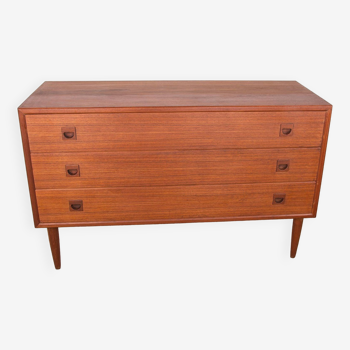 Commode ou petite enfilade Danoise en teck, 3 grands tiroirs, 1960.