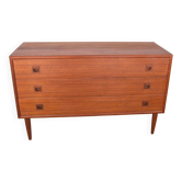 Danish teak chest of drawers or small sideboard, 3 large drawers, 1960.