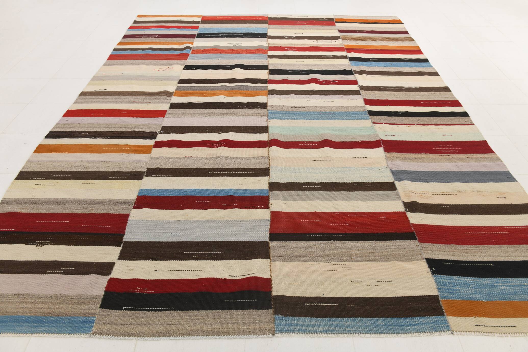 Mid Century Modern Multicolor Kilim Rug, 272x367Cm