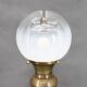 1940s Pair of Italian Restored Brass Table Lamps with Glass Shades