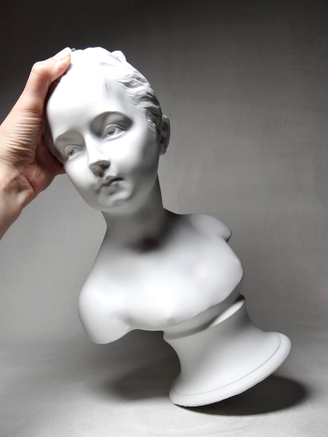 Limoges porcelain biscuit bust C. Tharaud, Louise Brongniard