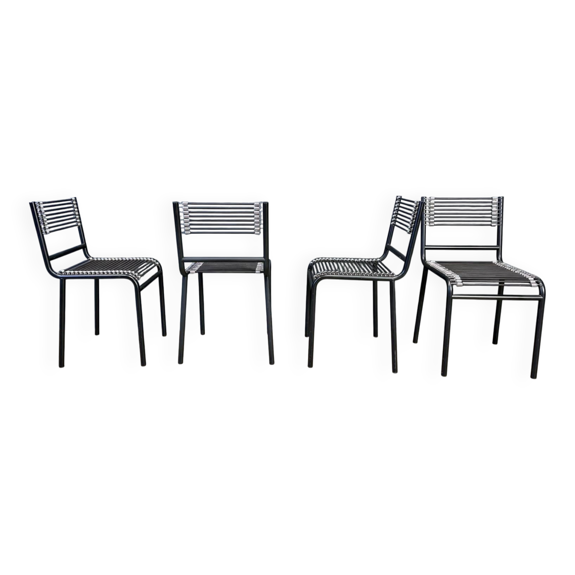 Set of 4 Sandow dining chairs by Rene Herbst, 1980s