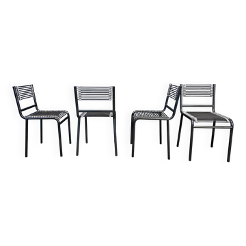 Set of 4 Sandow dining chairs by Rene Herbst, 1980s