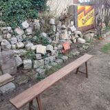 Old oak farm bench
