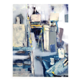 Artist's studio. Original lithograph signed in pencil.