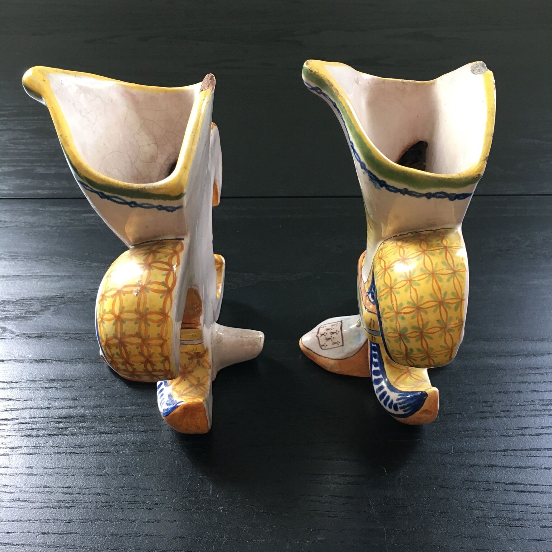 Pair of Henriot Quimper fleur-de-lys vases