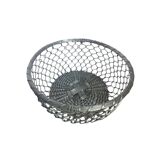 Round silver metal basket – Openwork design