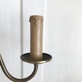 Pair of brass effect wall lights with two lights