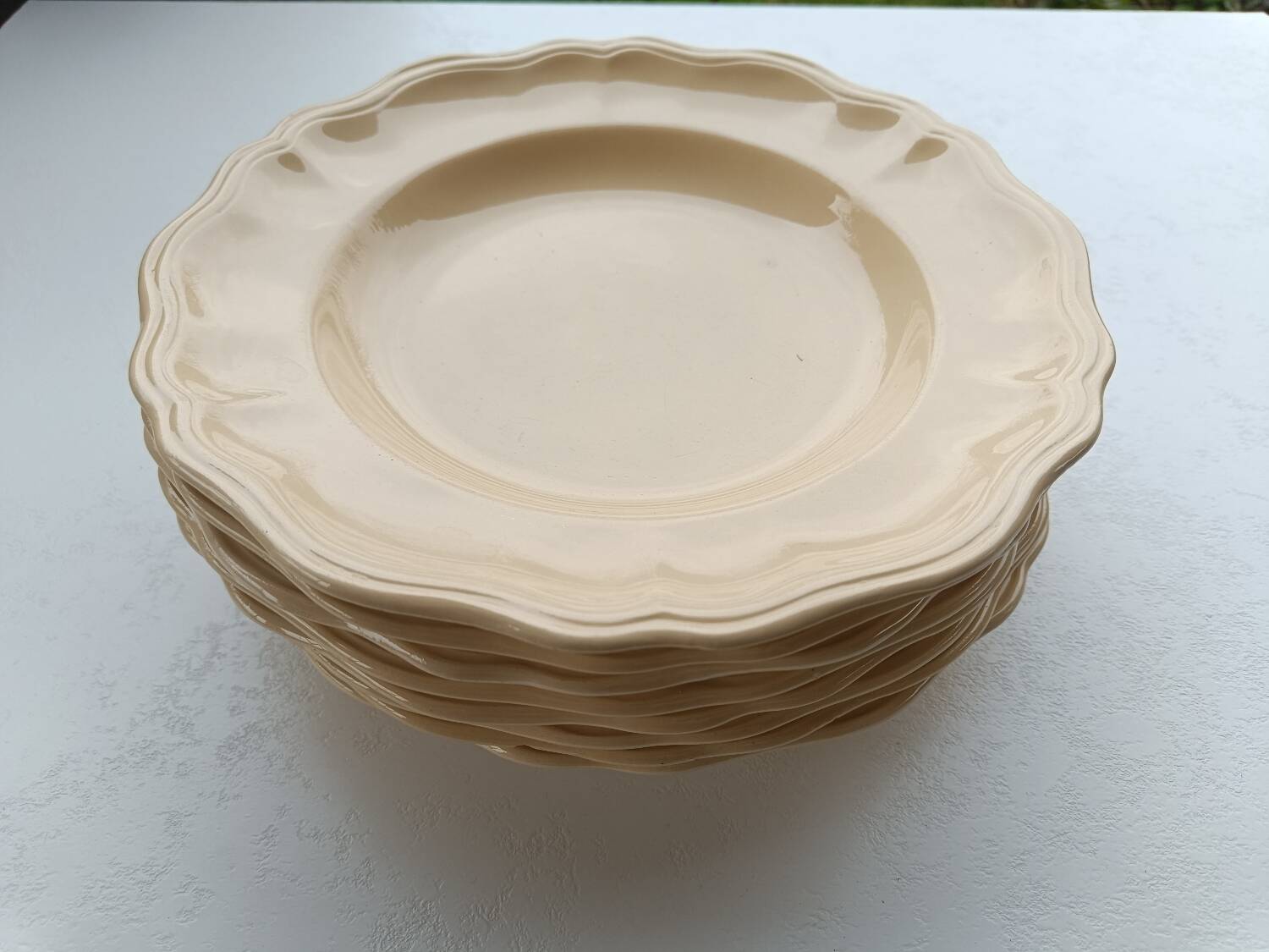Sarreguemines ivory plates