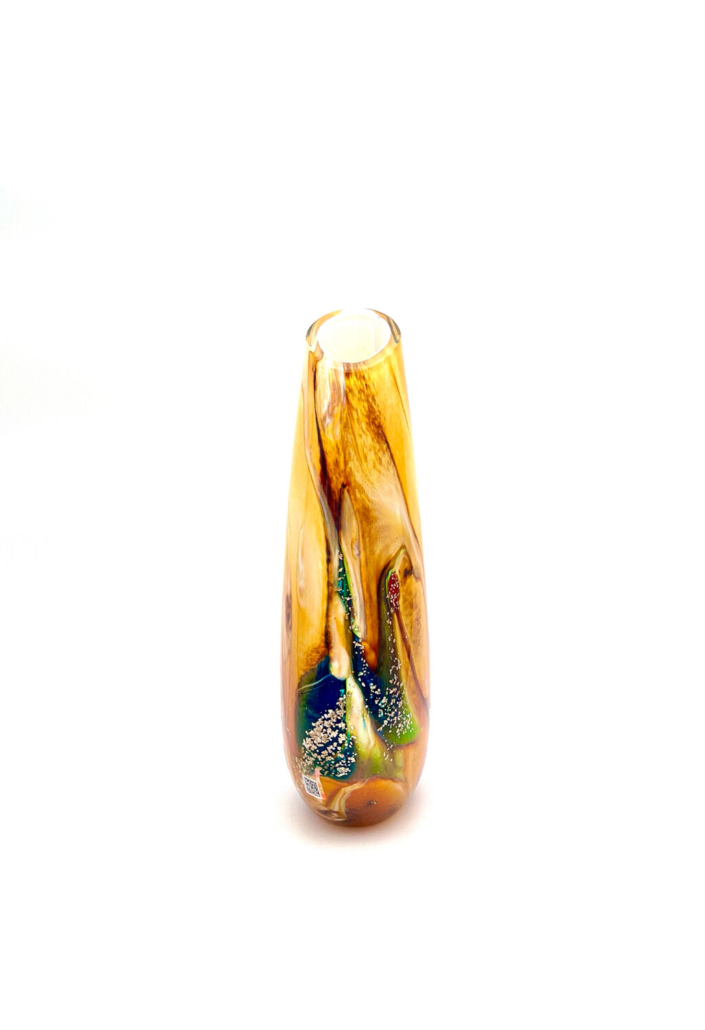 Murano Sommerso Vase OBALL Signed & Labeled 24k Gold H30cm 2.5kg New