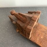 19th century carved wooden wall base for statue