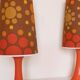 Pair of lamps with pop lampshade from the 70s