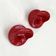 Set of 2 red "gancio 4702" coat hooks by olaf von bohr for kartell, 1970.